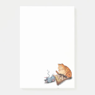 Post-it® Chat et souris Jouer aux échecs Dessin amusant
