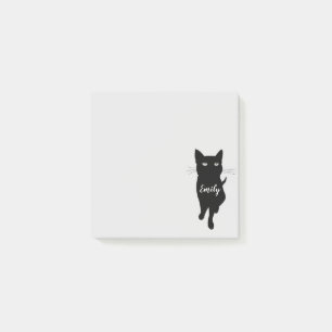 Post-it® Chat gothique noir mignon avec nom personnalisé