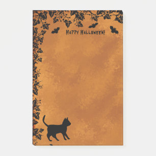 Post-it® Chat noir avec chauve-souris, Happy Halloween
