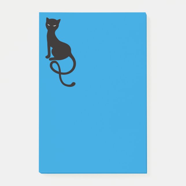 Post-it® Chat noir mauvais aimable bleu (Devant)