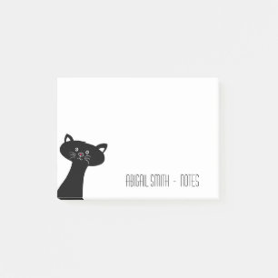 Post-it® Chat noir mignon Notes postit® personnalisées 4 x 