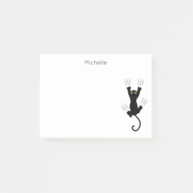 Post-it® Chat noir rayé amusant pour les amoureux de les ch (Devant)