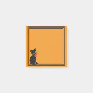 Post-it® Chat noir vintage Halloween avec bordure