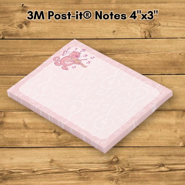 Post-it® Chat rose avec violon (Créateur téléchargé)