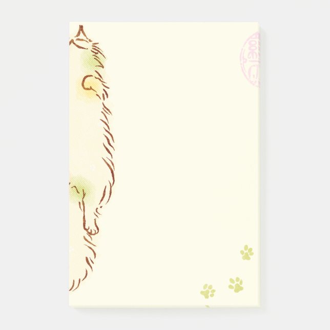 Post-it® Chat somnolent pelucheux (Devant)