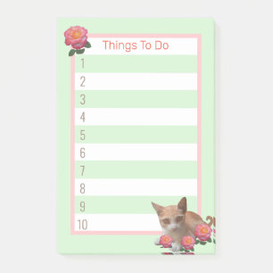 Post-it® Chat tigré et roses