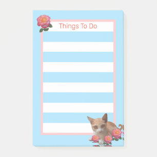 Post-it® Chat tigré et roses