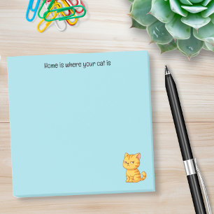 Post-it® Chat tigré orange grincheux texte personnalisé sur