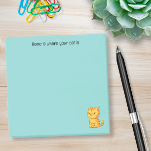 Post-it® Chat tigré orange grincheux texte personnalisé sur