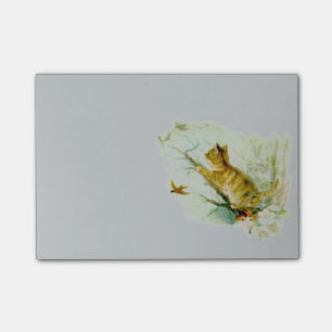 Post-it® Chat vintage avec des oiseaux