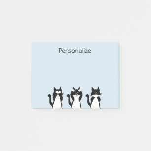 Post-it® Chats blancs noirs   Trois chatons