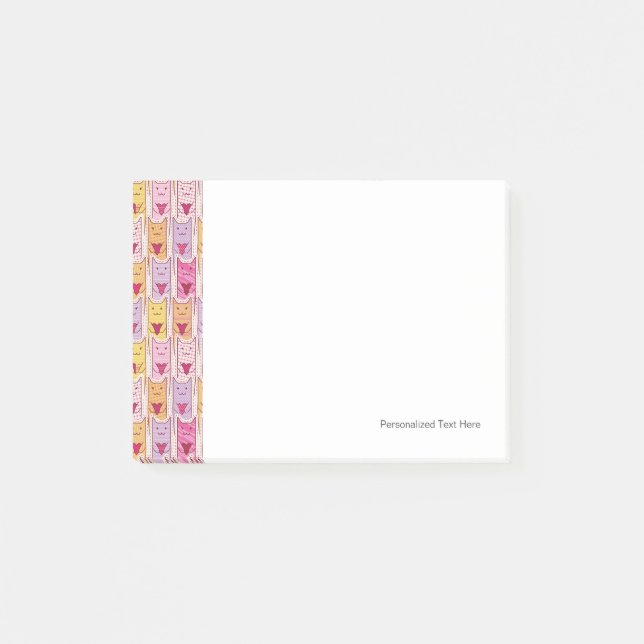 Post-it® Chats mignons avec les coeurs affectueux (Devant)
