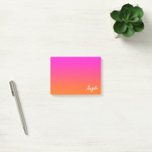Post-it® Chaud Magenta rose brillant Orange Ombre Nom du sc