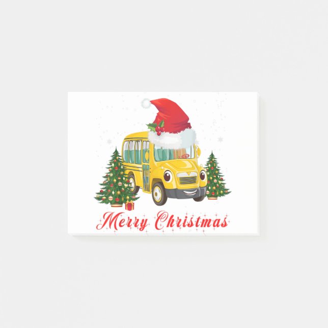 Post-it® Chauffeur de bus scolaire santa hat joyeux noël (Devant)