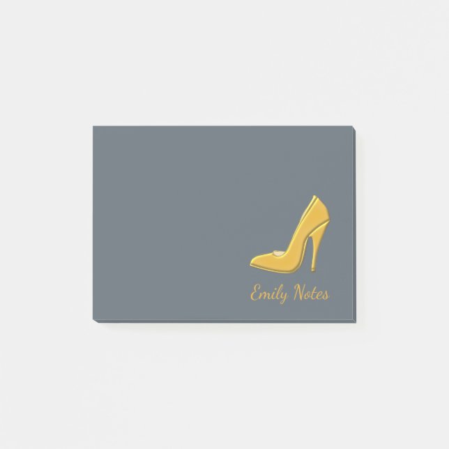 Post-it® Chaussure personnalisée de talon haut d'or (Devant)