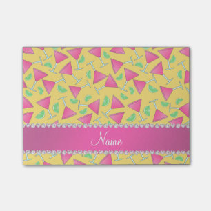Post-it® Chaux roses jaunes nommées faites sur commande de
