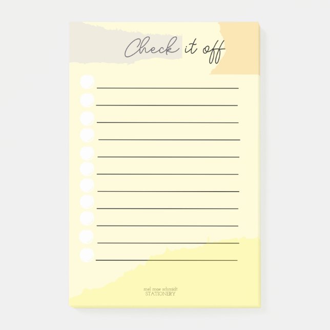 Post-it® Check it off Notepad  (Devant)