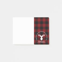Post-it® Chèque personnalisé de bison rouge et noir