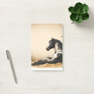 Post-it® Cheval de peinture noir et blanc