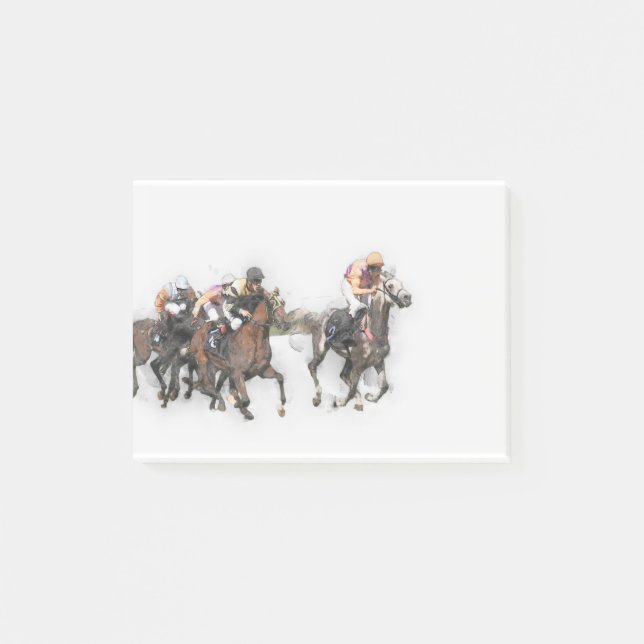 Post-it® Chevaux de concurrence de jockeys de sport (Devant)