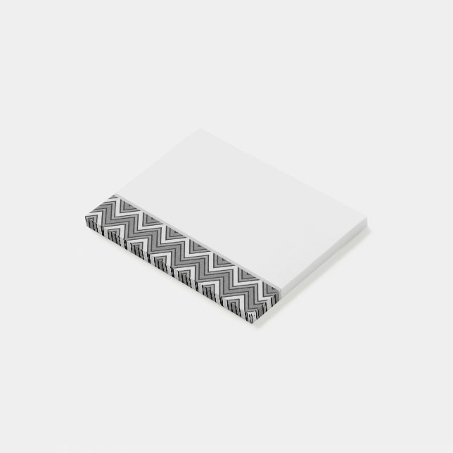 Post-it® chevron croquis gris et noir (Incliné)