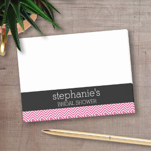 Post-it® Chevrons de mariage rose vif et noir
