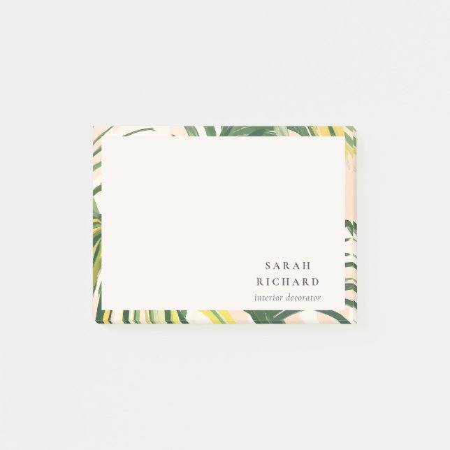 Post-it® Chic Boho Blush Green Tropical Palm Plage Feuille (Devant)