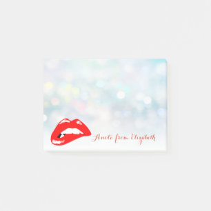 Post-it® Chic Élégant Féminin Stylé ,Lèvres Rouges Bokeh