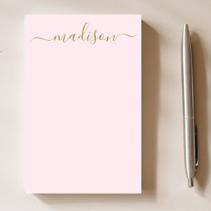 Post-it® Chic Elegant Gold Calligraphie Nom du script