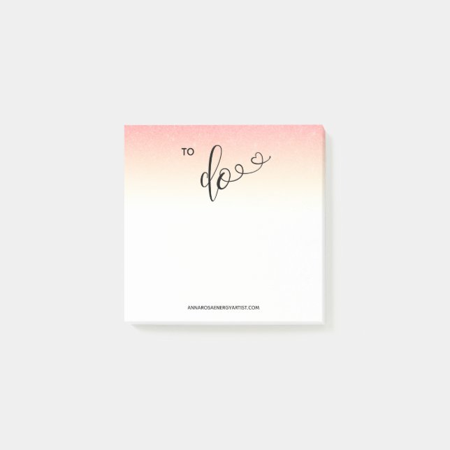 Post-it® *~* Chic Girly Ombre Peach Parties scintillant POU (Devant)