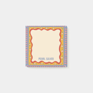 Post-it® Chic personnalisé couleur boho monogramme personna