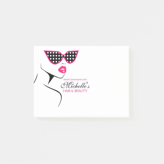 Post-it® Chic Retro Pink Polka Dot Lunettes de soleil Beaut (Devant)