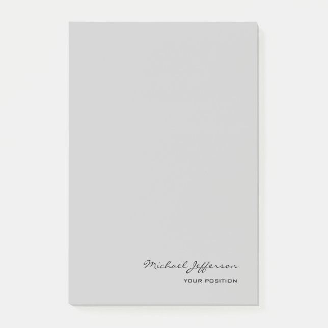 Post-it® Chic Unique Script Calligraphie Nom Gris (Devant)