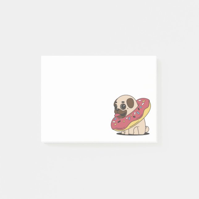 Post-it® Chien adorable de carlin de bande dessinée (Devant)
