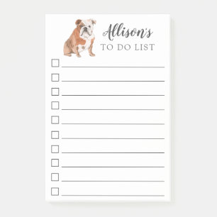 Post-it® Chien anglais de bouledogue personnalisé pour