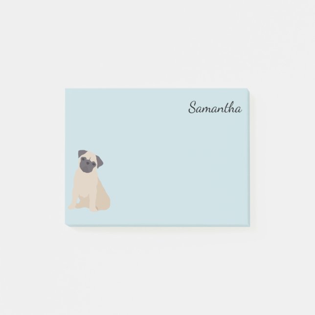 Post-it® Chien Carlin personnalisé Fawn mignon (Devant)