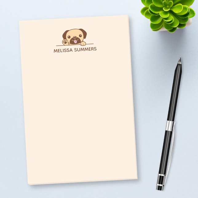 Post-it® Chien de Carlin joyeux qui regarde au-dessus de No (Créateur téléchargé)