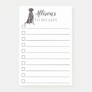 Post-it® Chien noir de laboratoire d'aquarelle personnalis