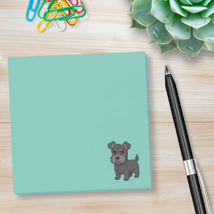 Post-it® Chien Noir Écossais Terrier Mignon Vert