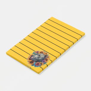Post-it® Chien Pitbull entouré de tournesols vibrants