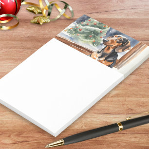 Post-it® Chien Teckel Arbre de Noël Aquarelle