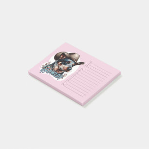 Post-it® Chien vacher Blue Heeler Cowboy Punny Howldy Cattl