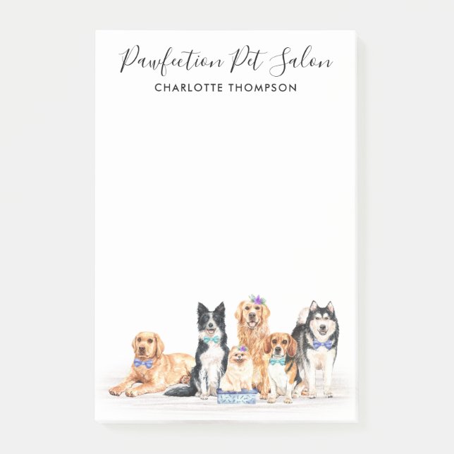 Post-it® Chiens adorables Animaux de compagnie Sitter Chien (Devant)
