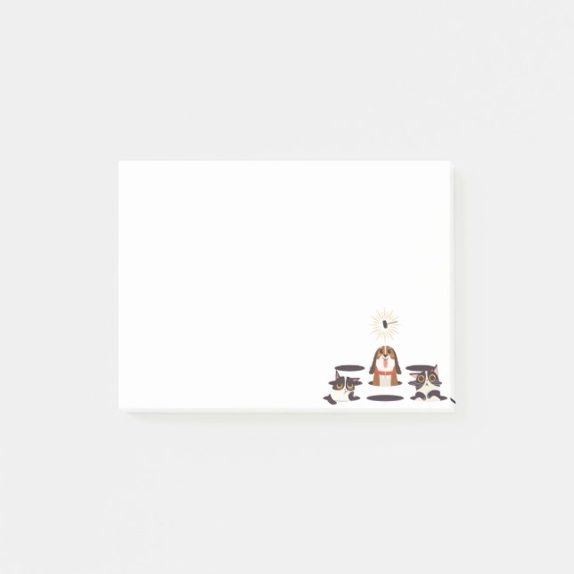 Post-it® Chiens de chats mignons le jour ensoleillé (Devant)