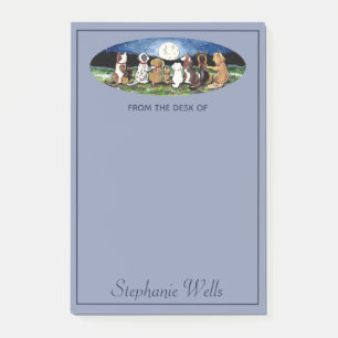Post-it® Chiens de lune bleue personnalisés Amis Mignons A
