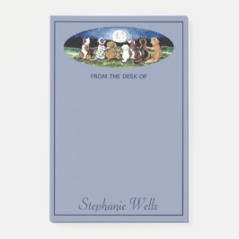 Post-it® Chiens de lune bleue personnalisés Amis Mignons An