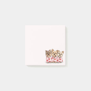 Post-it® Chiens Yorkshire Terrier pour la Saint-Valentin