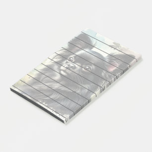 Post-it® Chihuahua noir à long haïre en aquarelle