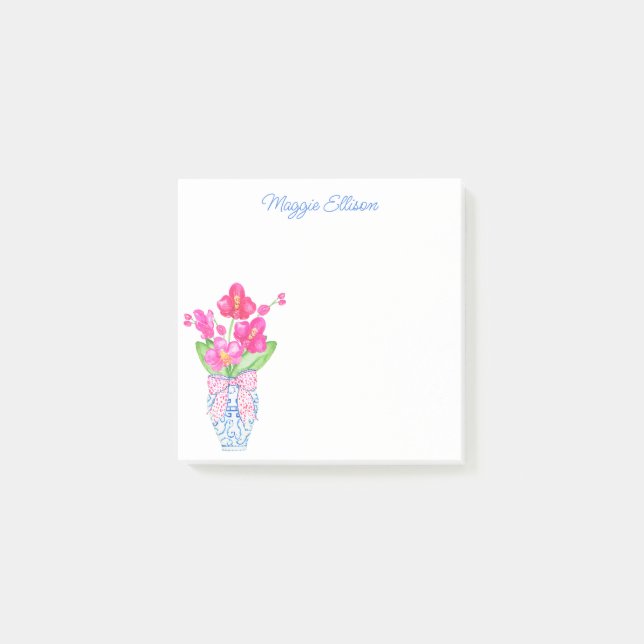 Post-it® Chinoiserie Aquarelle Orchidées Ginger Jar (Devant)