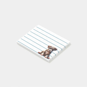 Post-it® Chiot avec yeux bleus assis et regardant Innocent